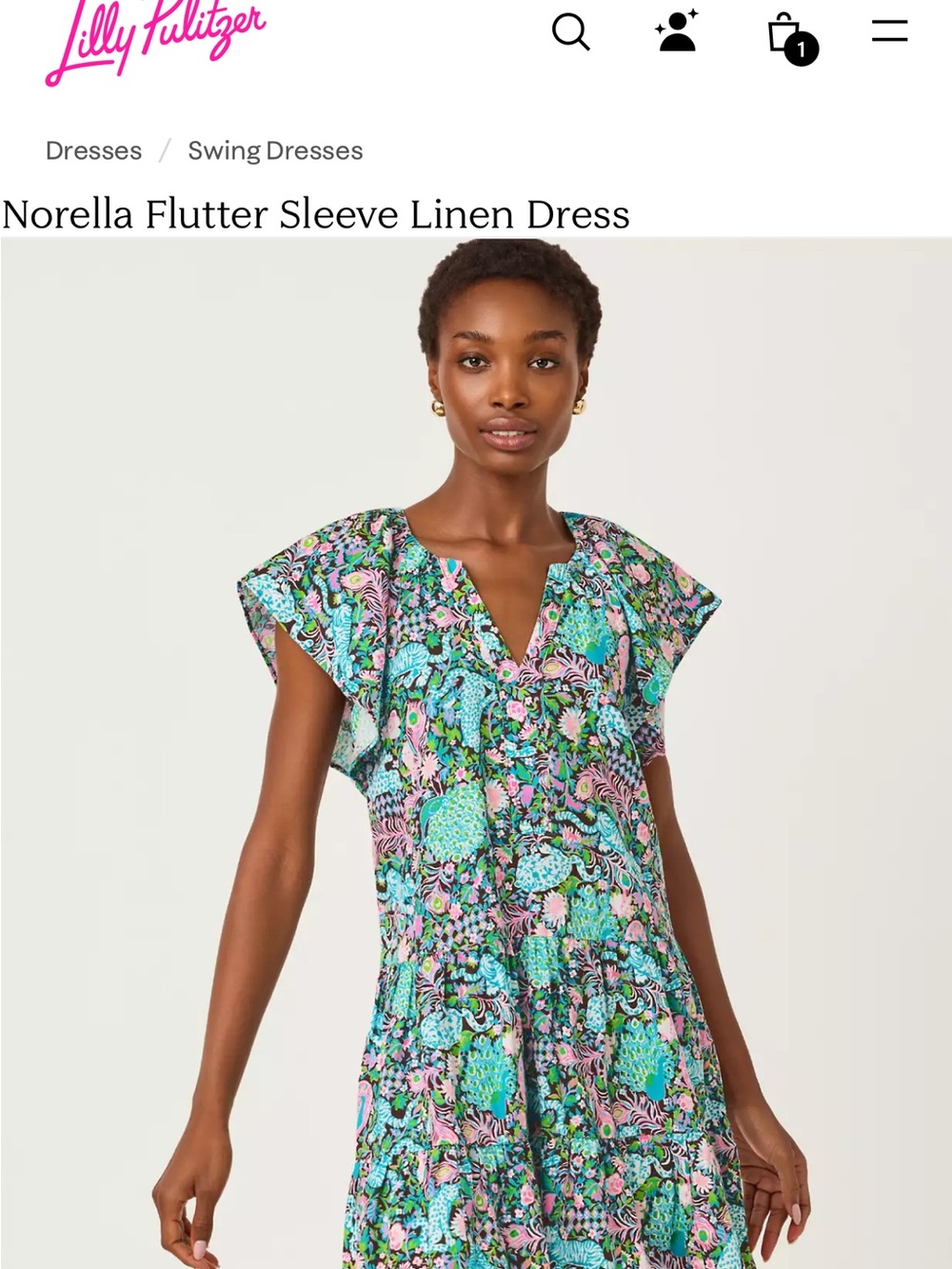 Lilly Pulitzer NWT Morelia Flutter Sleeve Linen Dress - Picture 6 of 6
